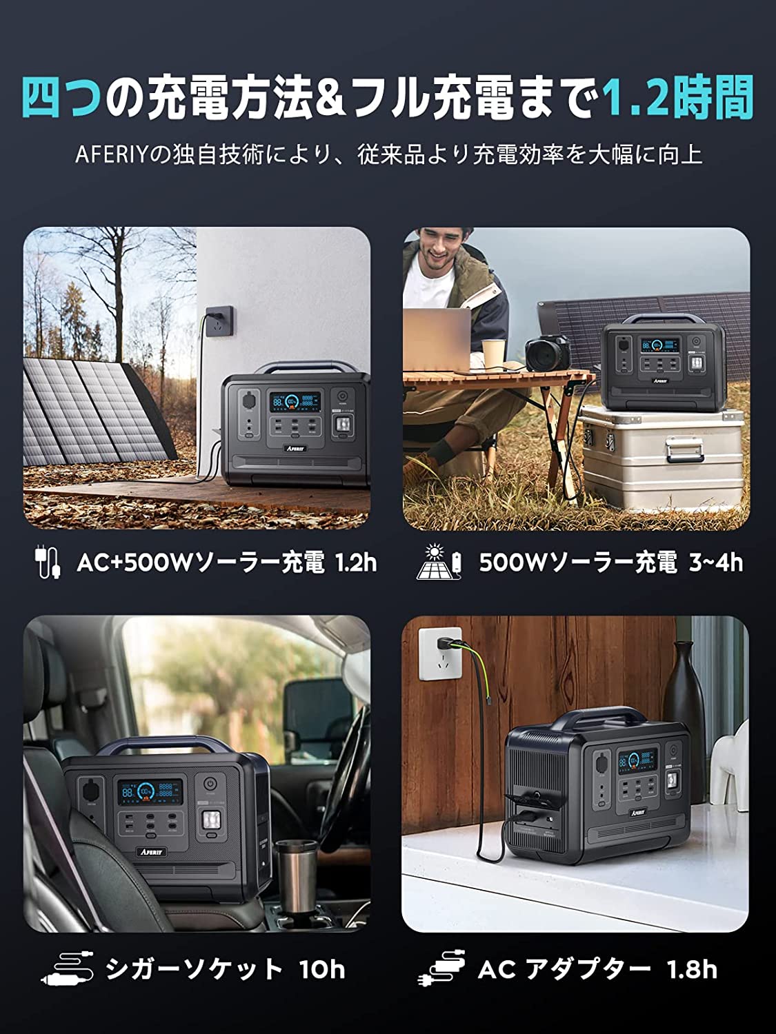 AFERIY ポータブル電源 1200W 1248Wh，リン酸鉄リチウム電池ポータブル電源 – AFERIY Japan